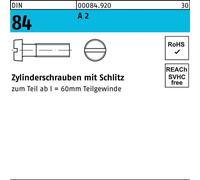 Reyher Cylindre à visser m. Fente DIN 84 A 2 M 3 x 3 A 2 000849200030003 (1000 pièces)