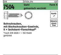 Reyher DIN 7504 acier K 4,2x13 galvanisé, six pans gal Zn S