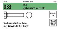 Reyher DIN 933 8.8 M5x70 galv. zingué gal Zn S