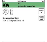 Reyher DIN 934 6-8 M3 galv. zingué gal Zn K