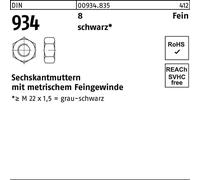 Reyher DIN 934 8 M12x1,25 noir noir S