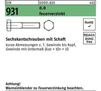 Reyher ISO 4014 8.8 U M20x170 galvanisé à chaud tolérance de poids 6h tZn S