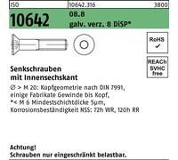 Reyher Vis à tête fraisée ISO 10642 08.8 M 5x20 Zn DiSP 106423160050020 (500 pièces)