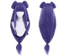 REYHS Anime Cosplay Perruque Violet Synthétique Raide, Taille Unique, pour Shampooing Ranma 1/2, Halloween, Karneval, Fête, Cosplay