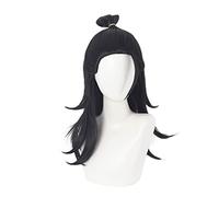 REYHS Anime Jujutsu Kaisen Getou Suguru Perruque Longue Noire Cosplay Costume Résistant à la Chaleur Cheveux Synthétiques Hommes Perruques