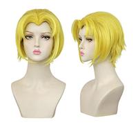 REYHS Anime Wig Acrobat Mike Morton Cosplay Perruque pour Identity V, perruque courte jaune, costume Halloween, pour Halloween, fête costumée, spectacle d'anime, événement cosplay, concerts, Dawig