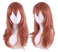 REYHS Anime Wig Angel Devil Cosplay Wig pour homme - Longue perruque orange foncé - Costume d'Halloween - Pour Halloween, fête costumée, spectacle d'anime, événement cosplay, concerts, Dawig