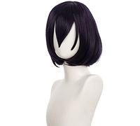 REYHS Anime Wig Midari Ikishima Perruque de cosplay pour gambler Kakegurui Compulsive Gambler Violet Perruque Bob Costume Halloween Perruque pour Halloween, fête costumée, spectacle d'anime, événement