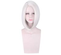 REYHS Perruque Anime Ashe Cosplay Perruque pour Overwatch, perruque blanche argentée pour Halloween, fête costumée, spectacle d'anime, cosplay, concerts, perruque quotidienne