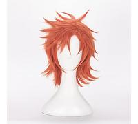 REYHS Perruque Anime Sylvain Jose Gautier Cosplay Perruque pour Fire Emblem Trois Maisons Perruque Courte Orange Perruque Costume Halloween pour Fête Costume Anime Show Cosplay Événement Concerts