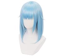 REYHS Perruque de dessin animé Rimuru Tempest Cosplay Wig For That Time I Got Reincarnated As A Slime, perruque bleue, perruque d'Halloween, pour fête costumée, spectacle d'anime, cosplay, concerts
