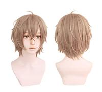 REYHS Perruque Gentaro Yumeno Cosplay pour hypnose Mic Division Rap Battle Perruque courte Marron Costume Halloween pour fête costumée, spectacle d'anime, cosplay, concerts, quotidien