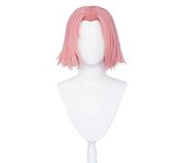 REYHS Perruque Haruno Sakura pour cosplay, cosplay, rose, avec bonnet de perruque gratuit, pour Halloween, carnaval, fête costumée, taille : style 2