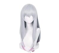 REYHS Perruque Izumi Sagiri pour cosplay Eromanga Sensei, perruque grise dégradée rose, perruque d'Halloween, pour fête costumée, spectacle d'anime, cosplay, concerts, perruque quotidienne
