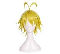REYHS Perruque Meliodas pour cosplay des sept péchés mortels, perruque courte blonde, perruque d'Halloween pour fête costumée, spectacle d'anime, cosplay, concerts, perruque quotidienne