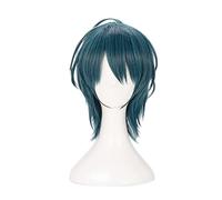 REYHS Perruque pour homme Byleth Cosplay Perruque pour Fire Emblem Trois Maisons, perruque bleue courte, perruque pour Halloween, fête costumée, spectacle d'anime, concerts, Dawig