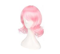 REYHS Perruque Yuyuko Saigyouji Cosplay pour projet Touhou - Perruque courte rose bou pour Halloween, fête costumée, spectacle d'anime, événement cosplay, concerts, Dawig