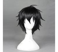 REYHS Seraph of the End Yuichiro Hyakuya Perruque 30 cm 11,81 Zoll Cheveux courts raides Anime Cosplay perruques + bonnet de perruque