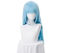 REYHS That Time I Got Reincarnated As A Slime Cosplay Perruque Rimuru Tempest Perruque 70 cm Droite Résistant à la Chaleur Cheveux Synthétiques Bleu Costumes