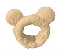 REYIN-CHHN Bandeau en peluche, accessoires pour cheveux mignons, turban élastique pour cheveux, bandeau oreilles d'ours, bandeau de maquillage de dessin animé (noir)