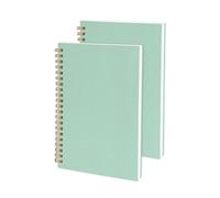 REYIN-CHHN Lot de 2 carnets de croquis à spirale vert menthe, 19,1 x 13 cm, couverture rigide, papier à dessin 100 g/m², 100 pages/50 feuilles, carnet d'art pour croquis, notes, étudiants en art