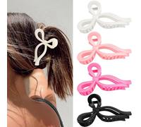 REYIN-CHHN Lot de 4 pinces à cheveux pour femmes et filles de 11,1 cm pour cheveux épais et fins, nœuds pour coquette, nœuds, ruban, cadeaux tendance pour adolescentes, accessoires pour cheveux