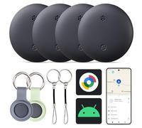 Reyke Lot de 4 traqueurs Android, Air Smart Tag Compatible avec Google Find My (Android Uniquement), localisateur pour clés, Bagages, Valise, Portefeuille