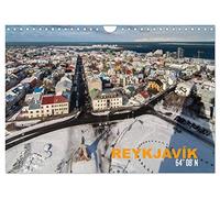 Reykjavìk 64° 08' N (Wandkalender 2026 DIN A4 quer), CALVENDO Monatskalender: Reykjavík im Wandel der Jahreszeiten