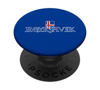 Reykjavik Drapeau islandais Souvenir Typographie médiévale Islande PopSockets PopGrip Adhésif