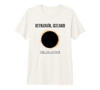 Reykjavík Islande Eclipse Solaire 08.12.2026 T-Shirt Haut de Gamme