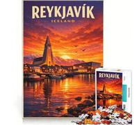Reykjavik Puzzles 1000 pièces | 38x52cm Course de vitesse manuelle difficile et défi - Idée cadeau de Noël ou d'anniversaire