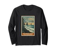 Reynisfjara Black Sand Beach Islande Vintage Art Graphic Manche Longue