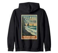 Reynisfjara Black Sand Beach Islande Vintage Art Graphic Sweat à Capuche