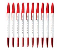 Reynolds 045 Lot de 10 stylos à bille fine Carbure Rouge