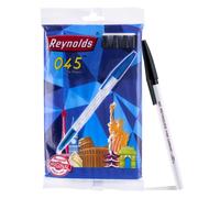Reynolds 045 Lot De 10 Stylos À Bille Noirs Avec Prise En Main Confortable Stylos À Bille Noirs Pour Écrire Stylo Pour Étudiants Et Papeterie De Bureau Pointe De 0,7 Mm