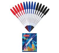 Reynolds 045 Lot de 15 Stylos à Bille Un Stylo Légers avec Prise en Main Confortable pour une Écriture Fluide - 5 Bleus, 5 Noirs, 5 Rouges - Pointe de 0,7 mm