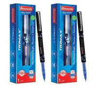 Reynolds Trimax Lot de 2 stylos à encre gel bleu léger avec prise en main confortable pour une écriture extra fluide pour l'école et le bureau Papeterie