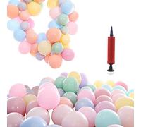 REYOK Ballon Pastel 100pcs Macaron Couleur Pastel Ballon en Latex avec la Pompe pour Décoration Pastel Fête d'anniversaire, Bapteme Fille, Mariage Decoration Balloon