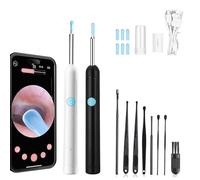 Reyova Oreille,2025 Reyova Pro Oreille Cure-Oreille,Endoscope Nettoyant Oreille Kit Avec 6 Lumières LED, étanchéité Ip67, Otoscope Oreille 1080p HD, Pour Ios and Android (Noir+Blanc, 1)