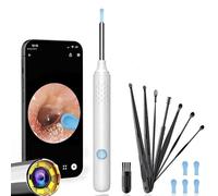 Reyova Oreille, Endoscope Nettoyant Oreille Kit Avec 6 Lumières Led, Otoscope Oreille 1080p Hd, Pour Ios and Android, Pour Adultes, Enfants (Blanc)