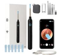 Reyova Pro Oreille - Dispositif De Nettoyage Précis Et Sécurisé, Otoscope Oreille 1080p Hd, Endoscope Wifi Nettoyant Oreille Kit Avec 6 Lumières Led, Suitable For Ios And Android (Noir)