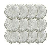 Reyox Assiettes de Présentation en Plastique Réutilisables pour Noël Mariage Fête Événement argenté 12 pièces 33 cm