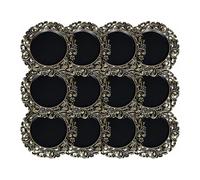 Reyox Assiettes de Présentation Réutilisables, Assiettes Décoratives en Plastique pour Noël Mariage Fête Événement noir 2 12 pièces 33 cm