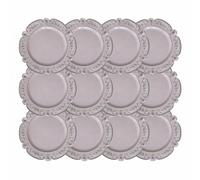 Reyox Assiettes de Présentation Réutilisables, Assiettes Décoratives en Plastique pour Noël Mariage Fête Événement rose 12 pièces 33 cm