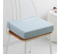 Reyox Coussin de Chaise Épais en Coton Lin, Galette de Chaise Antidérapants pour Bureau, Cuisine, Salle à Manger épaisseur 5 cm carré Bleu Clair 45 x 45 cm