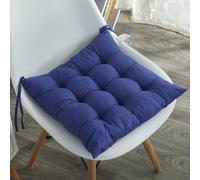 Reyox Galette de Chaise avec Attaches, Antidérapants Coussin de Chaise en Polyester pour Intérieur Bleu Roi 40 x 40 cm Lot de 6