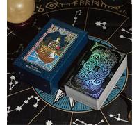 Reyox Jeu de Tarot avec Guide et Mots-clés 78 Brillant Divinatoire Cartes en Papier pour Débutants, 7x14cm