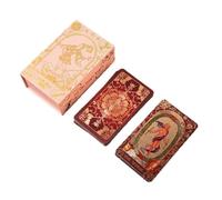 Reyox Jeu de Tarot Original avec Guide 78 Cartes de Divinatoire Vintage à Motif Floral et Feuille d'or Rose pour Débutants, 7x14cm