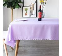 Reyox Nappe de Table en Polyester Nappe Anti Tache Lavable pour Fête Anniversaire Mariage Violet Clair 80 x 80 cm Carré