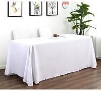 Reyox Nappe de Table en Polyester Nappe Lavable Anti Tache pour Fête Anniversaire Mariage Blanc 160 x 180 cm Rectangulaire